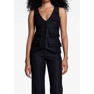 NEW SMYTHE utility vest in carbon herringbone